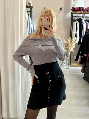 Gonna MATILDE bottoni nera