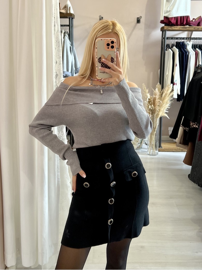 Gonna MATILDE bottoni nera