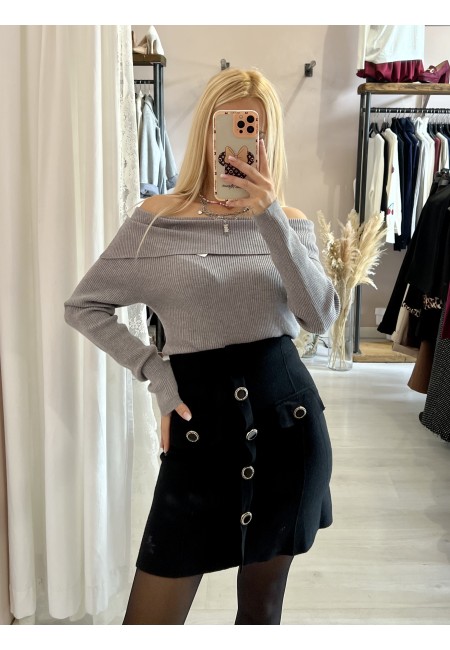 Gonna MATILDE bottoni nera