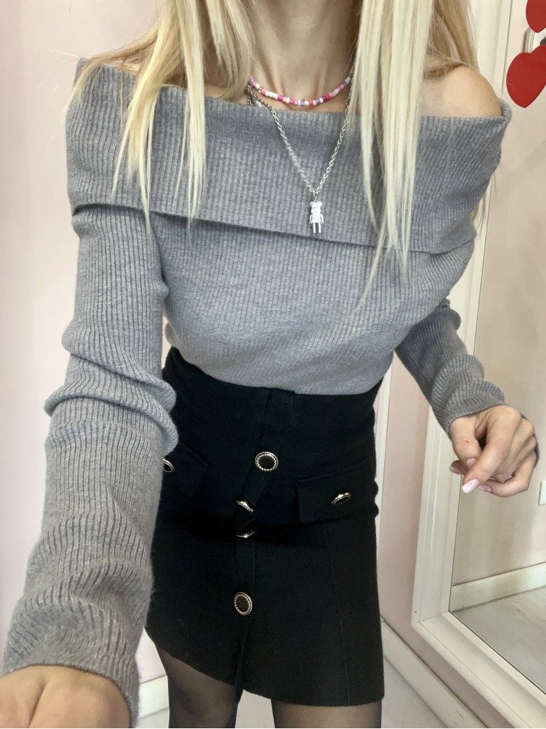 Gonna MATILDE bottoni nera