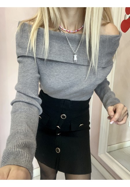 Gonna MATILDE bottoni nera