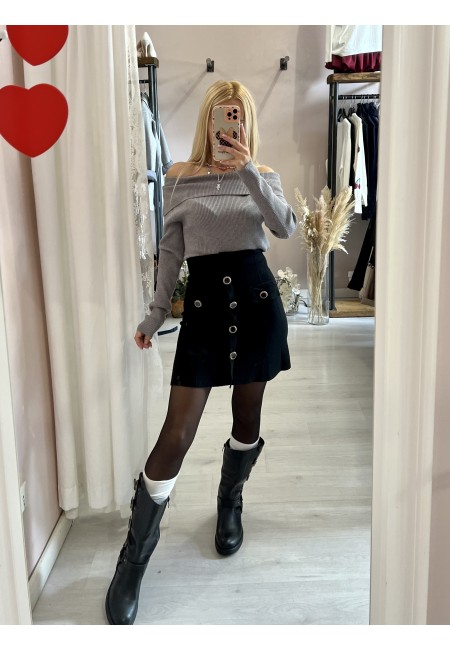 Gonna MATILDE bottoni nera