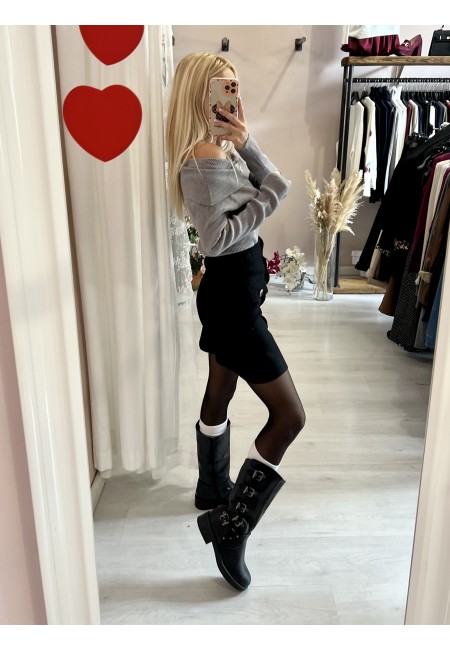 Gonna MATILDE bottoni nera