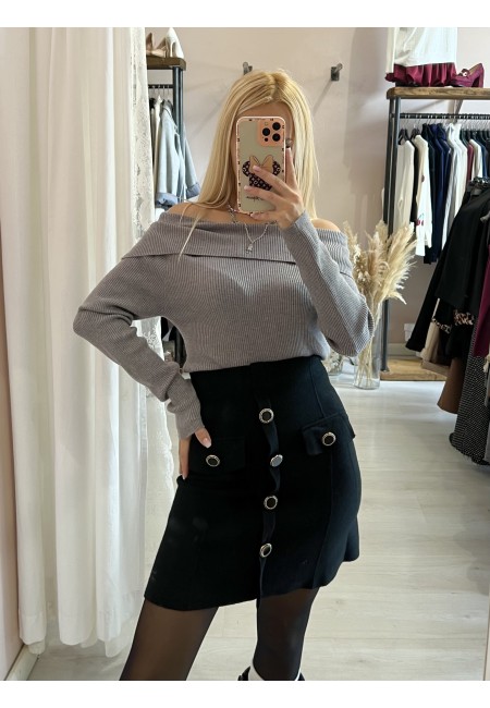 Gonna MATILDE bottoni nera