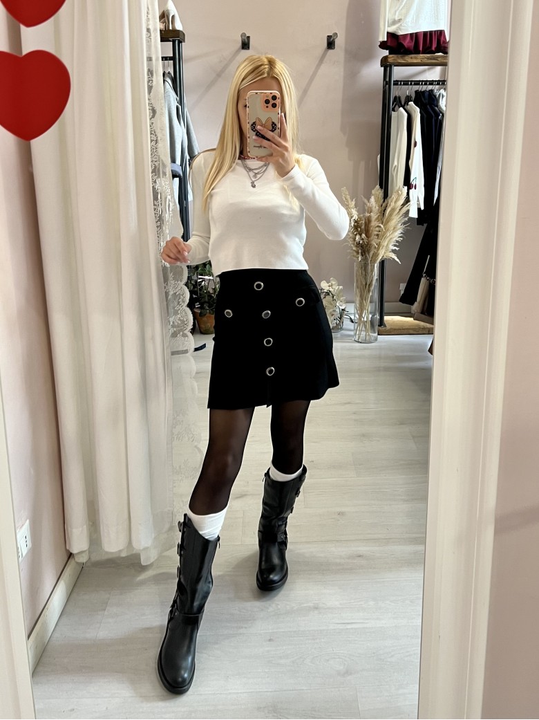 Gonna MATILDE bottoni nera