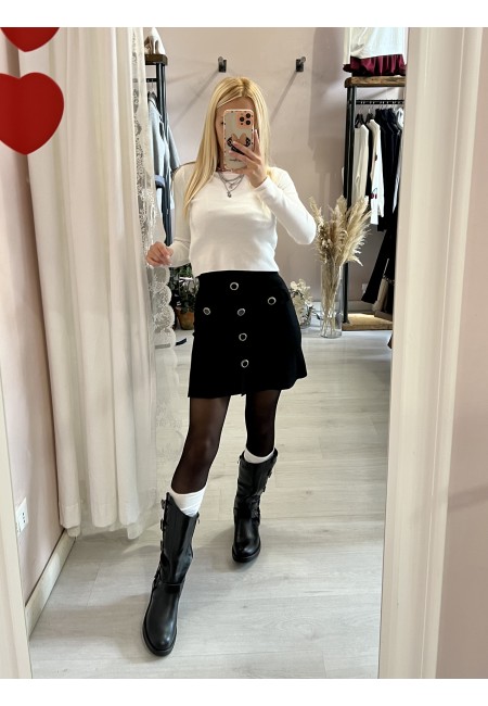 Gonna MATILDE bottoni nera