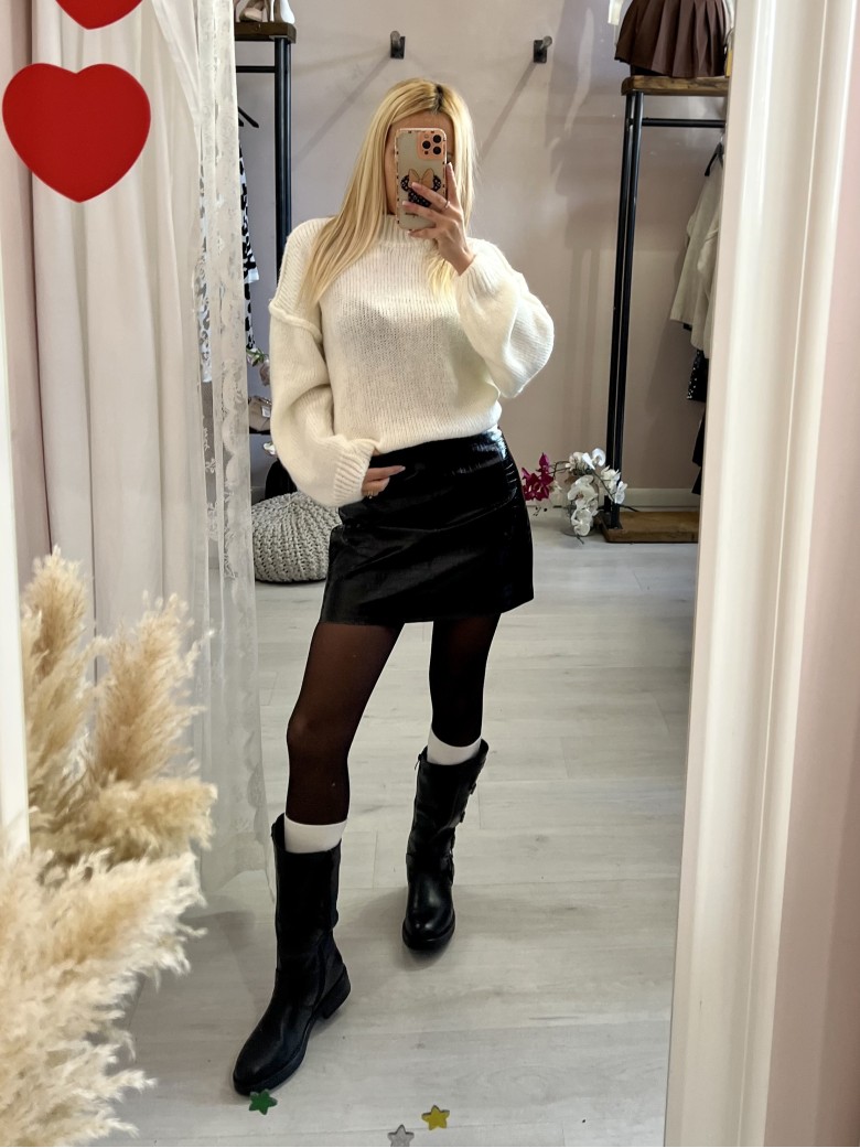 Gonna simil pelle COCCO nera