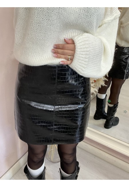 Gonna simil pelle COCCO nera