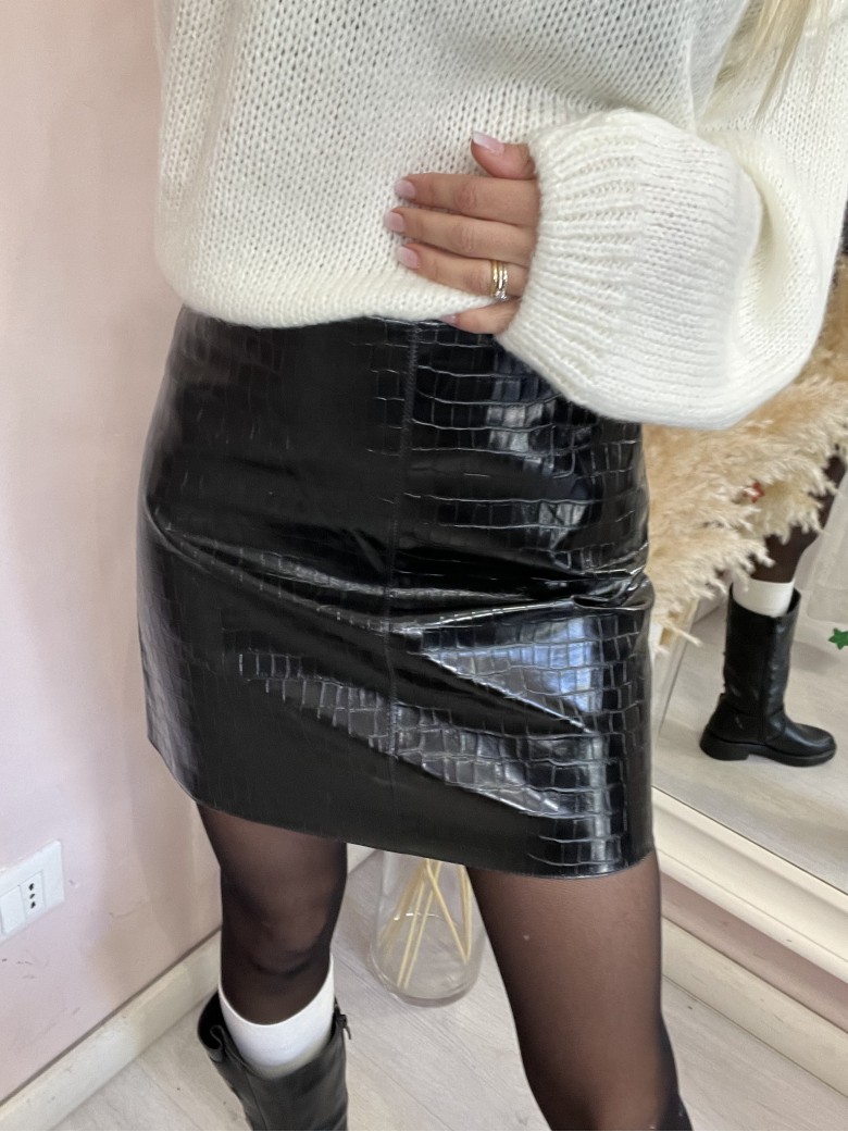 Gonna simil pelle COCCO nera