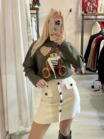 Gonna MATILDE bottoni burro 2