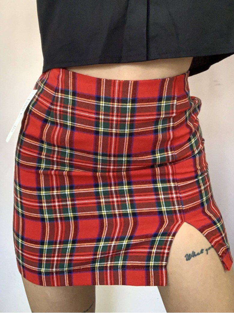 Mini gonna tartan ROSSA tubino