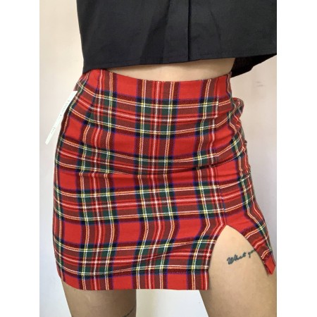 Mini gonna tartan ROSSA tubino