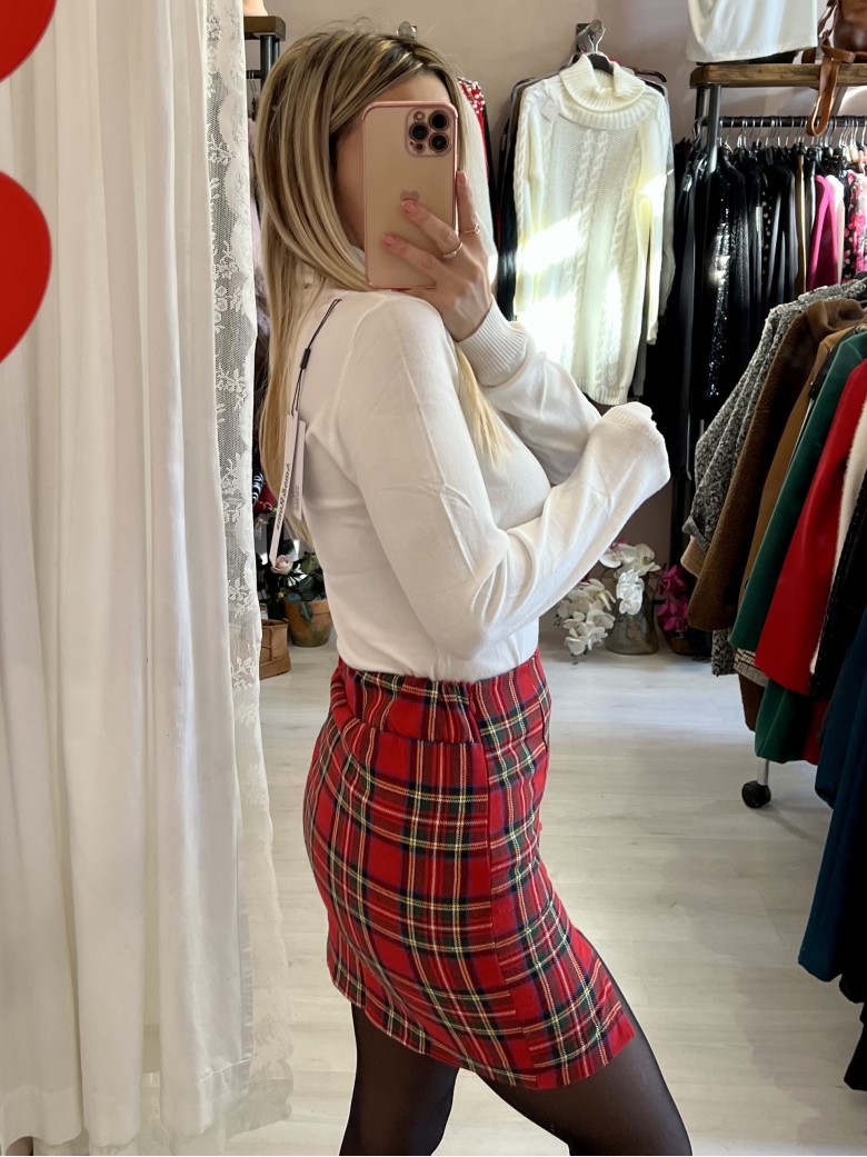 Mini gonna tartan ROSSA tubino