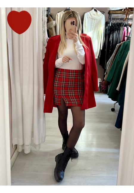 Mini gonna tartan ROSSA tubino