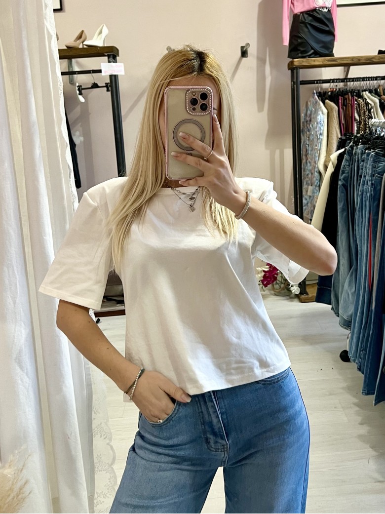 Maglia t shirt SPALLINE bianca