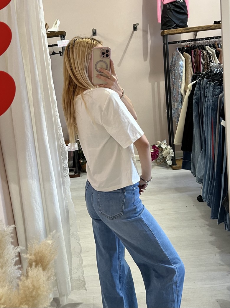 Maglia t shirt SPALLINE bianca