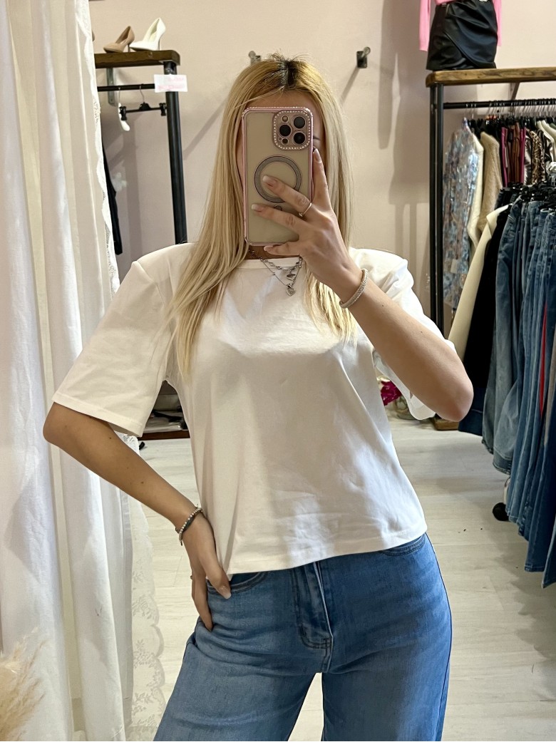 Maglia t shirt SPALLINE bianca