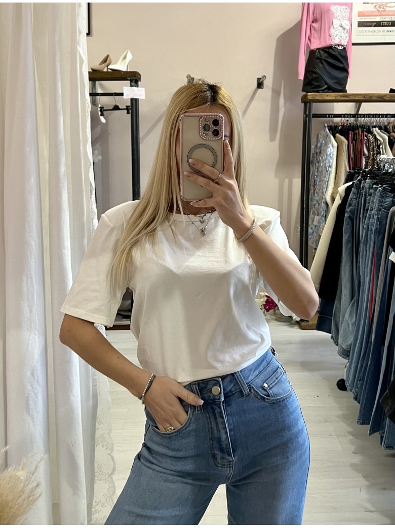 Maglia t shirt SPALLINE bianca