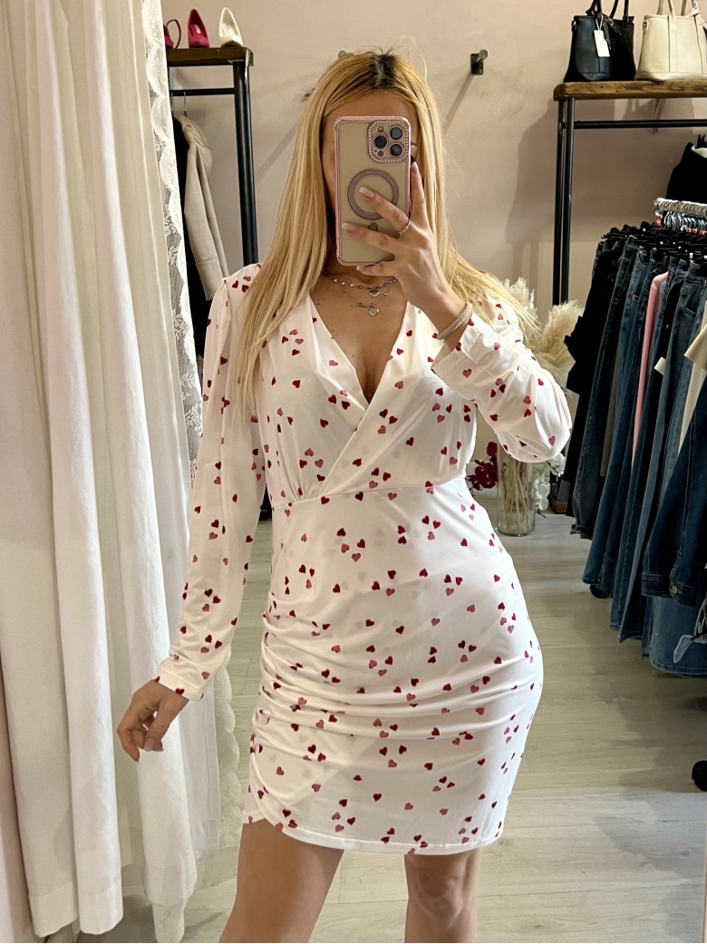 Vestito CUORICINI bianco