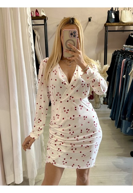Vestito CUORICINI bianco