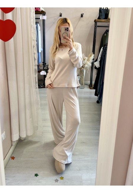 Maglia SOLE bottoni nella schiena beige