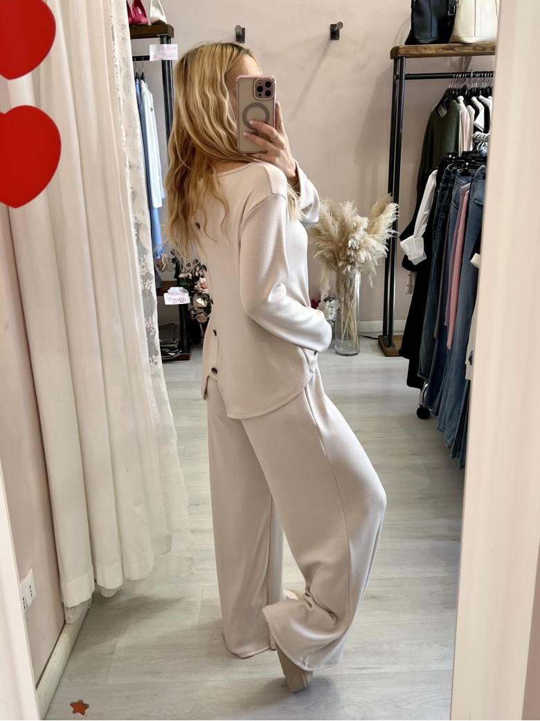 Maglia SOLE bottoni nella schiena beige