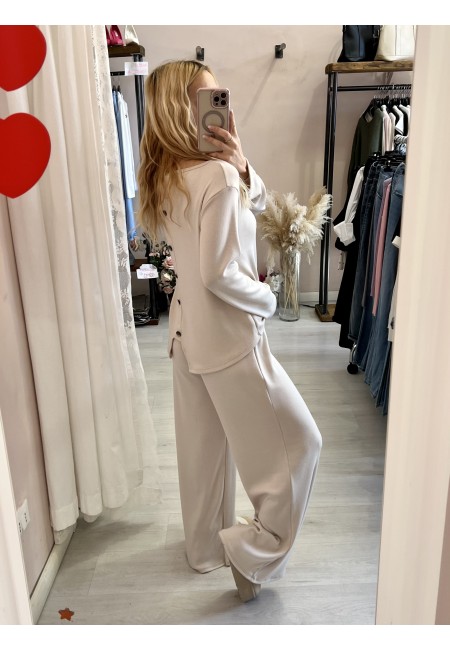 Maglia SOLE bottoni nella schiena beige