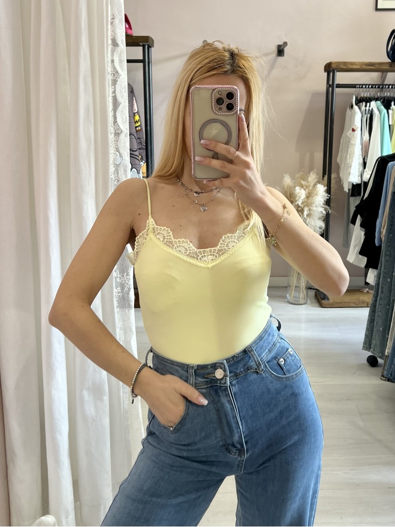 Body sottosotto bordino pizzo giallo