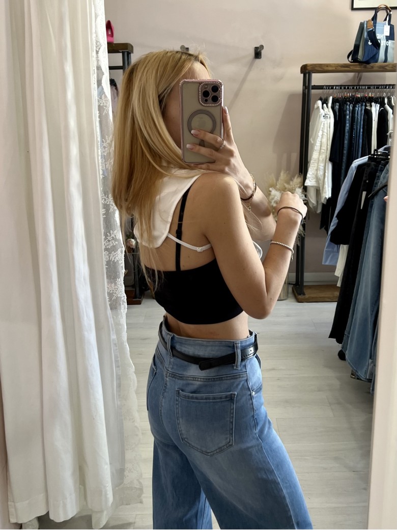 Colletto finta camicia bianco