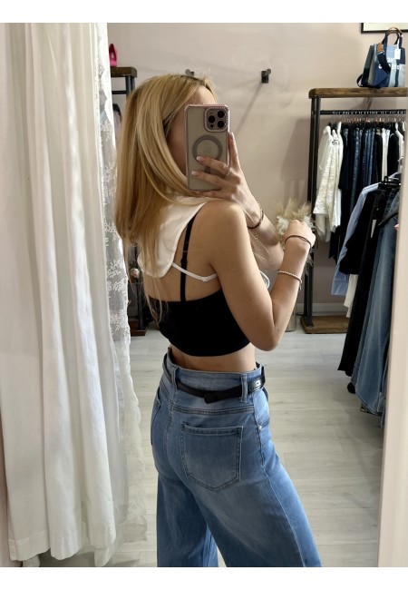 Colletto finta camicia bianco