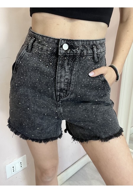 Shorts di jeans STRASS NERI