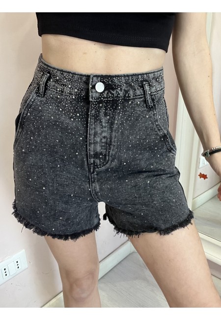 Shorts di jeans STRASS NERI