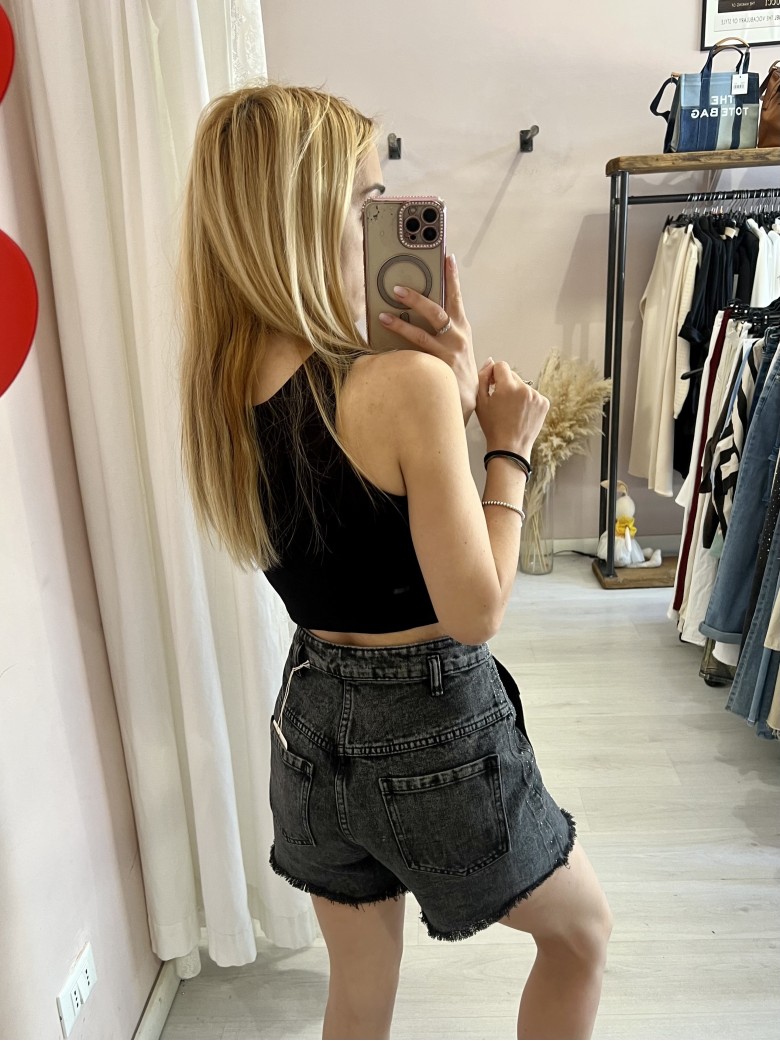 Shorts di jeans STRASS NERI