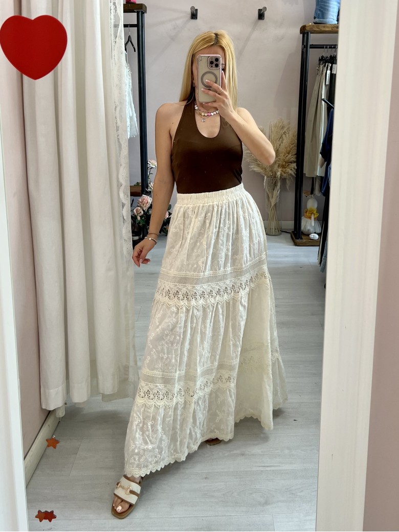 Body scollato marrone