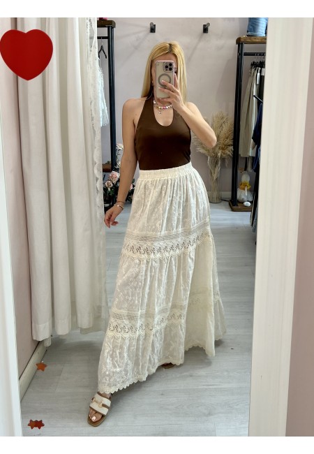 Body scollato marrone