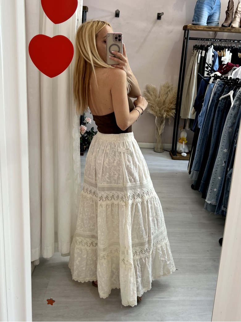 Body scollato marrone