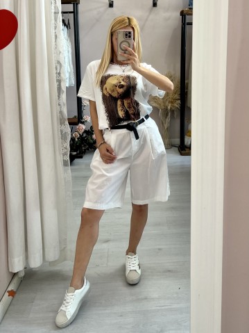 Bermuda di cotone bianchi 2