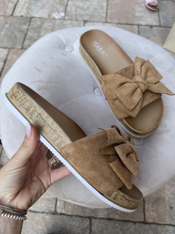 Ciabatte fiocco camel 2