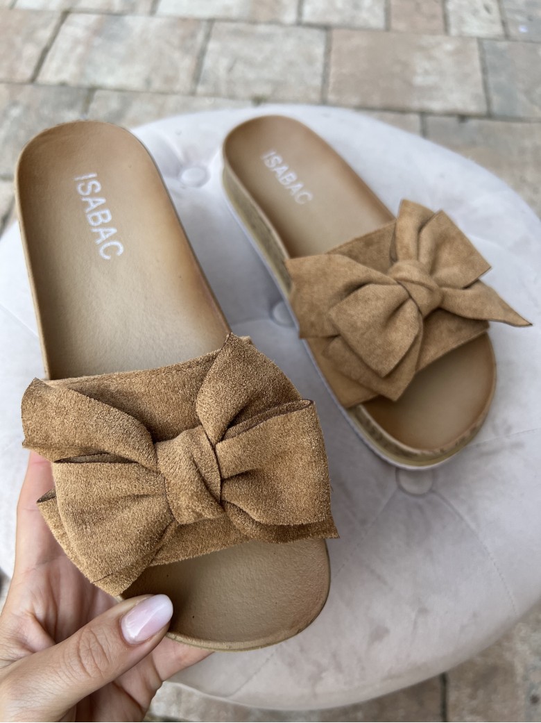 Ciabatte fiocco camel