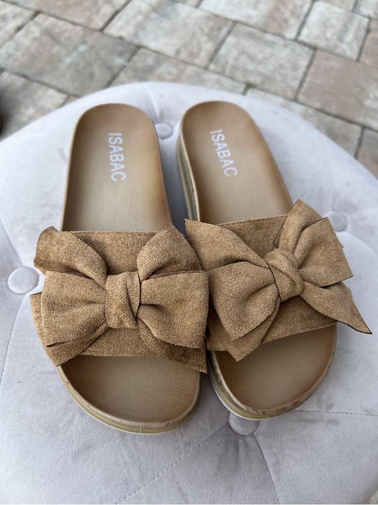 Ciabatte fiocco camel