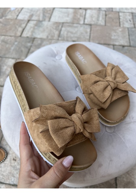 Ciabatte fiocco camel