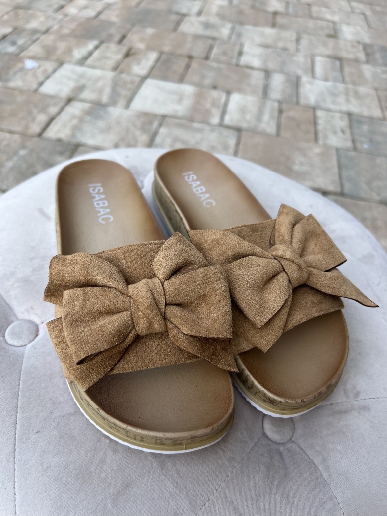 Ciabatte fiocco camel