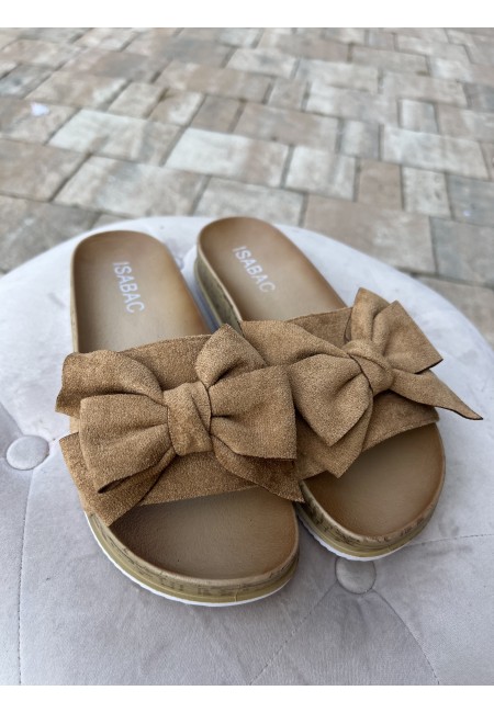 Ciabatte fiocco camel