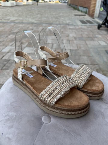 Sandali fascia fantasia gold