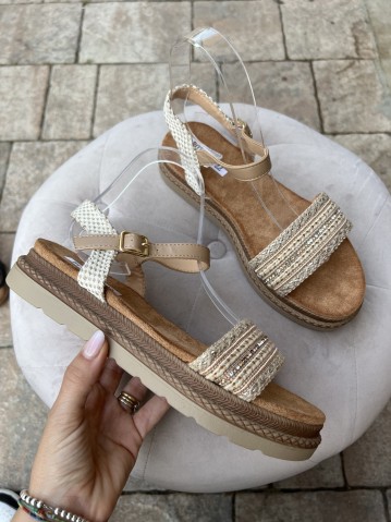 Sandali fascia fantasia gold 2