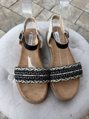 Sandali fascia fantasia black 2