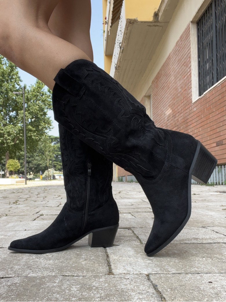 Stivaletti camperos texani neri