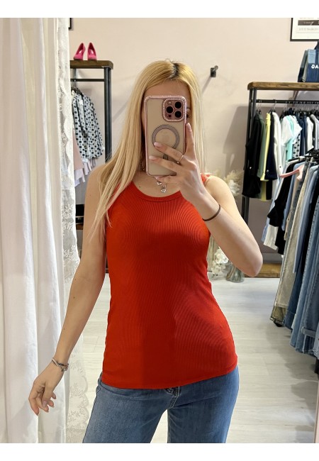 Canotta a costine rossa