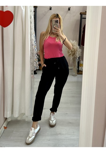 Canotta a costine rosa barbie