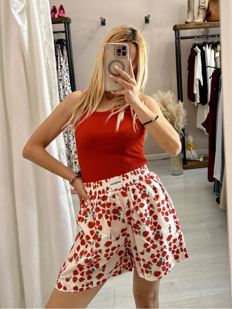 Canotta a costine rossa